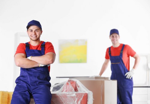 Office removals planning in Sutton with boxes and workspace equipment