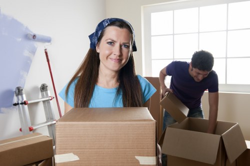 Removal van loading during a home move in Sutton with careful handling